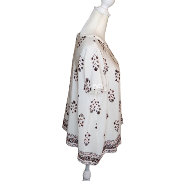 Madewell 100% Silk Vinefloral Top with Border - Picture 2 of 8